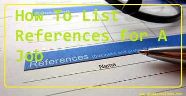 How To List References For A Job