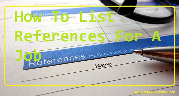 How To List References For A Job