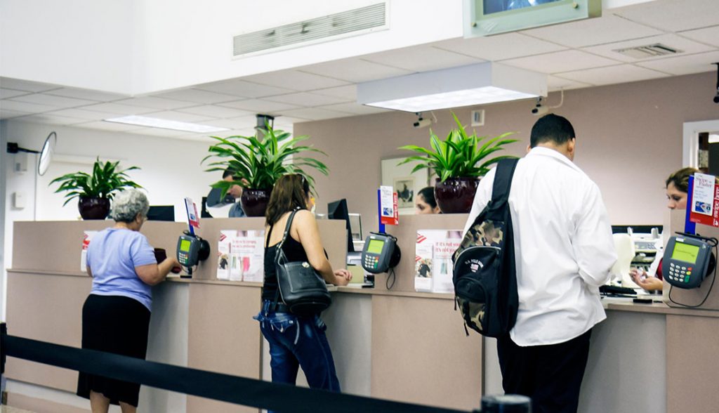 Working as a bank teller