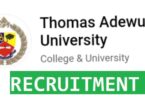 Thomas Adewumi University recruitment