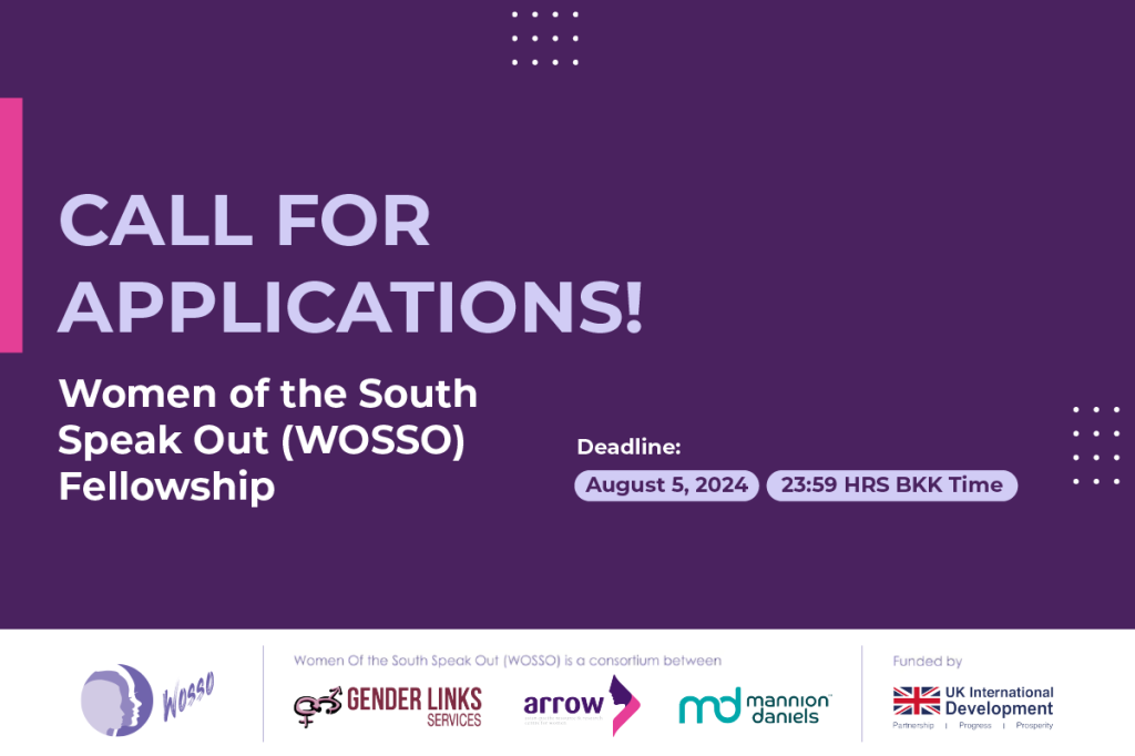 Women of The South Speak Out Fellowship (WOSSO) for Asia-Pacific