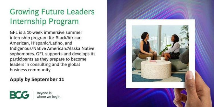  BCG Growing Future Leaders (GFL) Internship Program 2024 • NewBalancejobs Illustration 