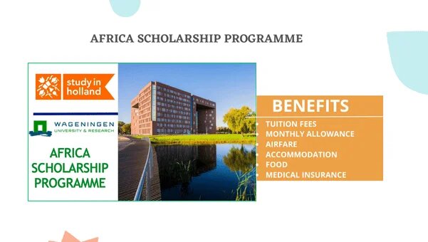 Africa Scholarship Program in Netherlands 2025 (Covers Travel to and Fro, Living allowance, Tuition fee, Visa costs, and health insurance) 2