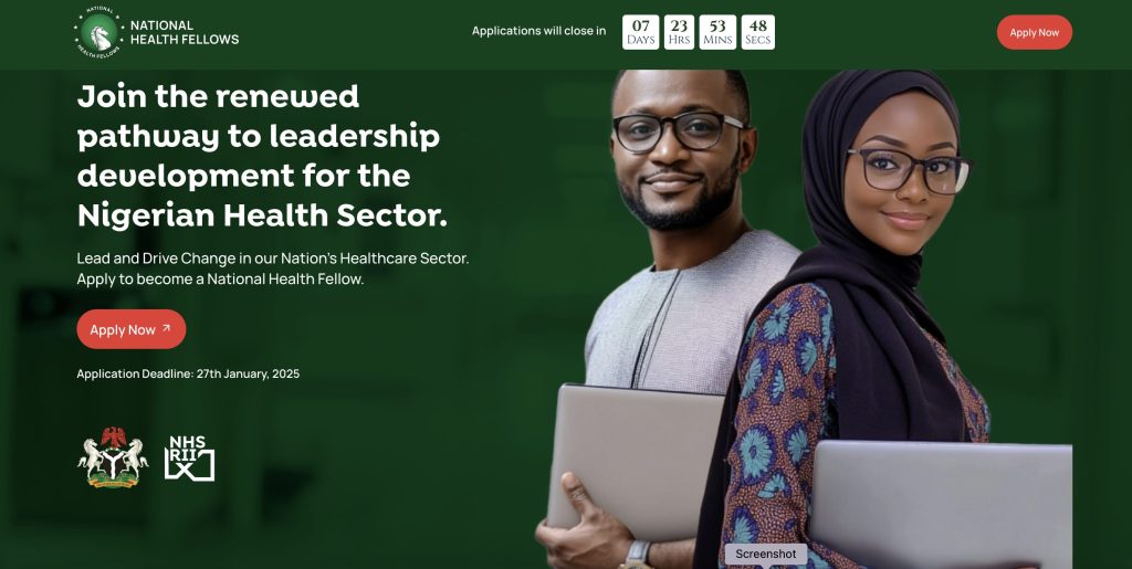 National Health Fellows Program For Nigerians (Stipend Available)