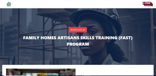 Family Homes Artisans Skills Training (FAST) Program